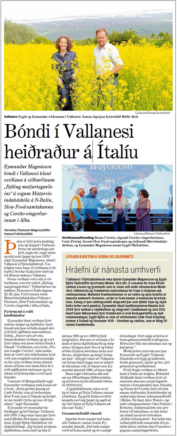 Grein Morgunblaðsins.