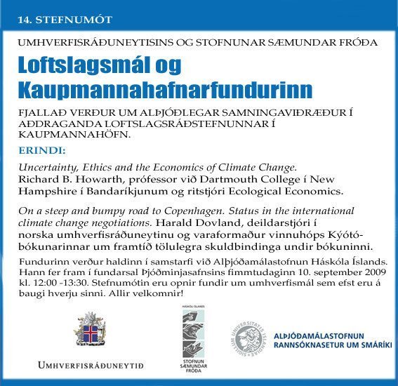 Frétt 9. sept. 2009 - loftslagsmál