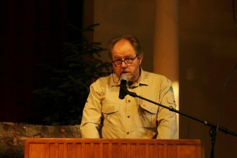 Þröstur Eysteinsson skógræktarstjóri á starfsmannafundinum í Valaskjálf.