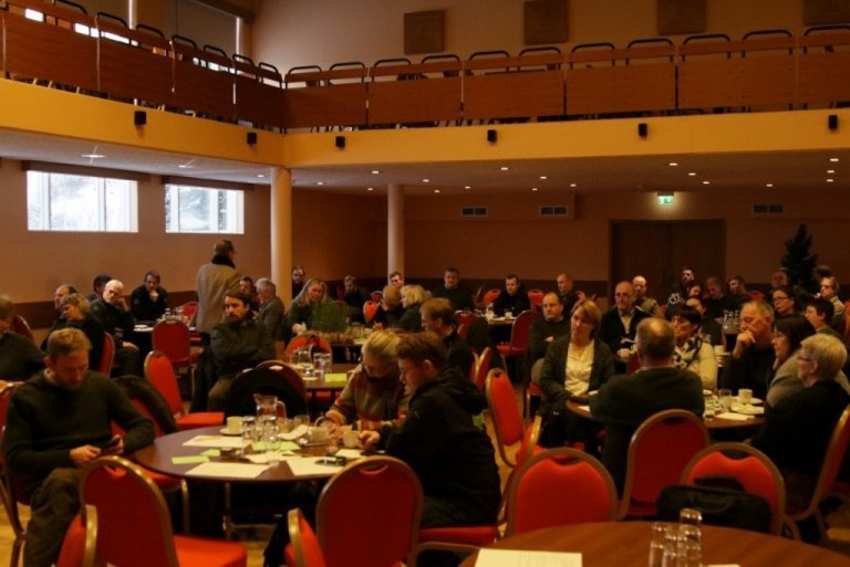 Langflestir starfsmenn Skógræktar ríkisins og Landshlutaverkefna í skógrækt sátu starfsmannafundinn í Valaskjálf.