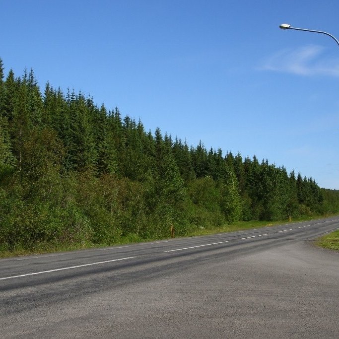 Talsverðar breytingar sjást á yngri myndinni. Lækjarbakki sem glittir í á eldri myndinni hefur verið rifinn, reist hefur verið flugskýli sem byrgir sýn til Akureyrar, hitaveitustokkurinn er horfinn í skóg og húsin á Galtalæk líka. Háspennulínan sem sést á eldri myndinni hefur verið lögð í jörð. Vegakerfið er allt annað og beygjan á veginum sem áður var þjóðvegur 1 liggur nú að bílastæði þaðan sem fólk gengur, hleypur og hjólar á gamla veginum yfir óshólma Eyjafjarðarár.. Ljósmynd: Pétur Halldórsson