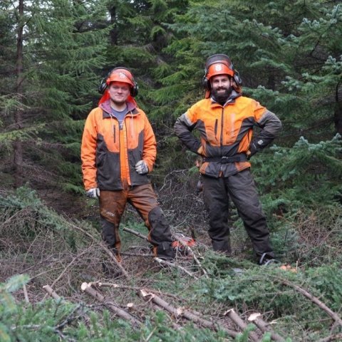 Magnús og Níels frá Skógræktinni á Suðurlandi. Ljósmynd: Sævar Hreiðarsson