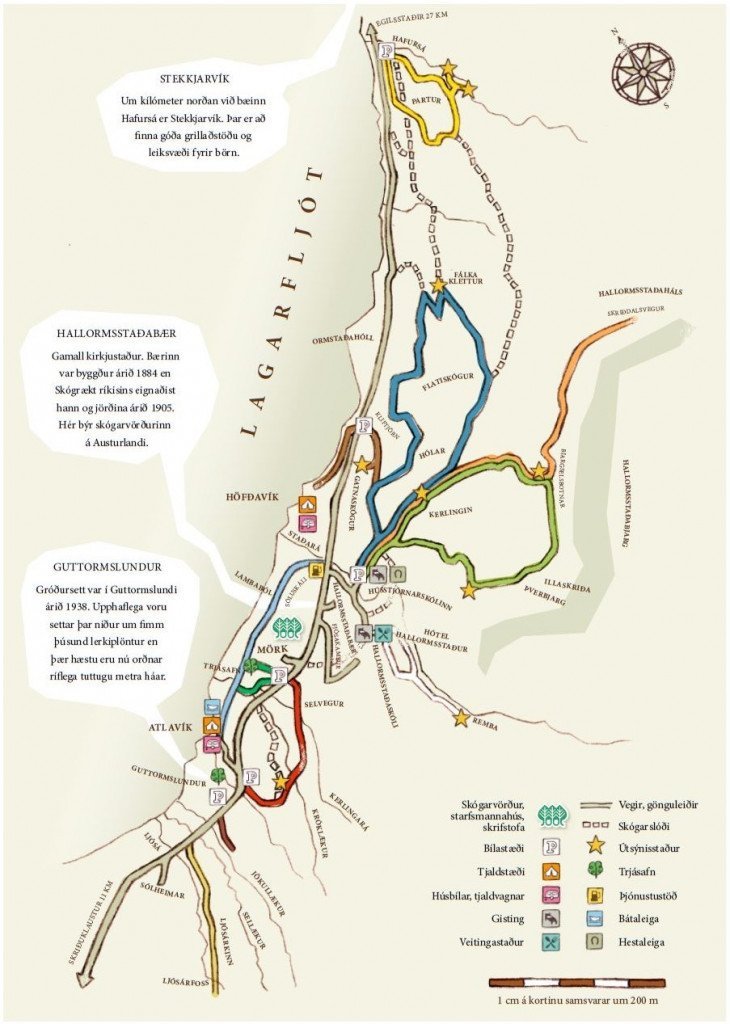 Kort-af-Hallormsstadaskogi