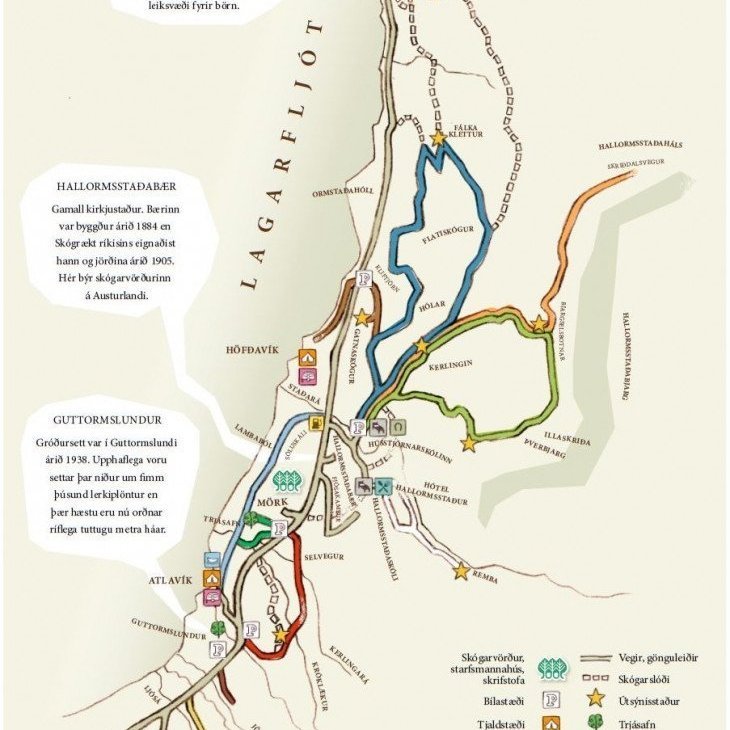 kort-af-hallormsstadaskogi
