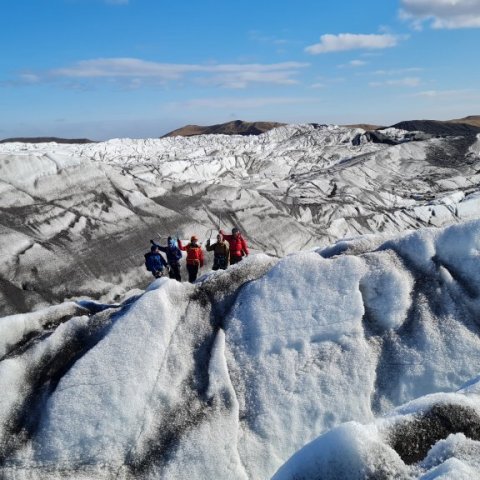 Aðeins þurfti að stíga yfir fjórar opnar sprungur á leiðinni. Ljósmynd: Elísabet Atladóttir