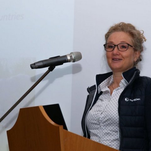 Lyse Lykke Steffensen, framkvæmdastjóri NordGen flutti ávarp við upphaf ráðstefnunnar.  Ljósmynd: Pétur Halldórsson