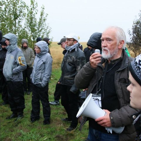 Í Hrosshaga Biskupstungum sagði Halldór Sverrisson frá kynbótastarfi í leit að ryðþolnum asparklónum Ljósmynd: Pétur Halldórsson