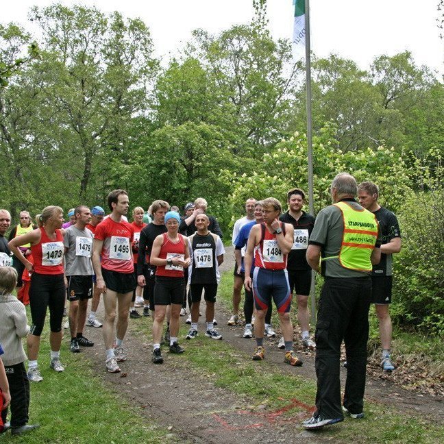 Hlauparar í startholunum.