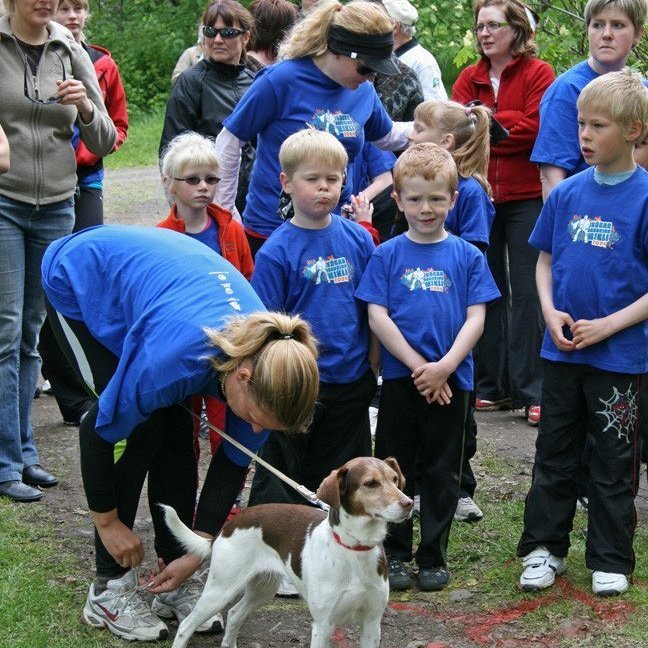 Þátttakendur í fjölskylduhlaupinu voru af öllum stærðum og gerðum.