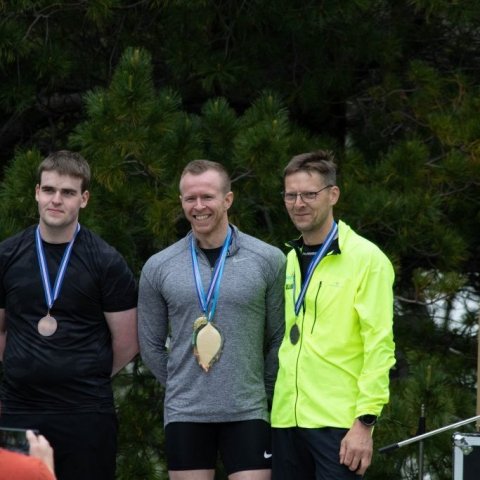 Sigurvegarar í karlaflokki:  Ágúst Már Þórðarson, Skúli Skúlason og Halldór Halldórsson Ljósmynd: Anna Birna Jakobsdóttir