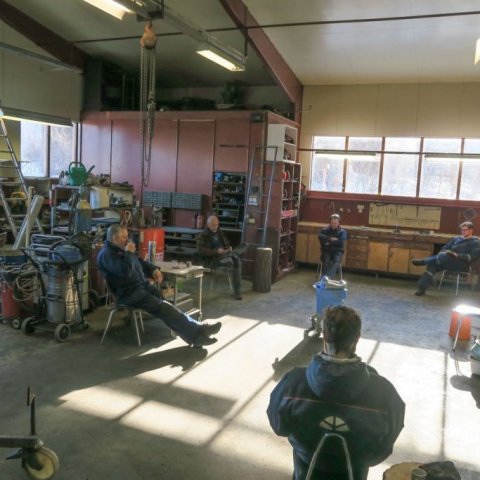 Nýja „kaffistofan“ á Hallormsstað þar sem tveggja metra reglan er höfð í hávegum