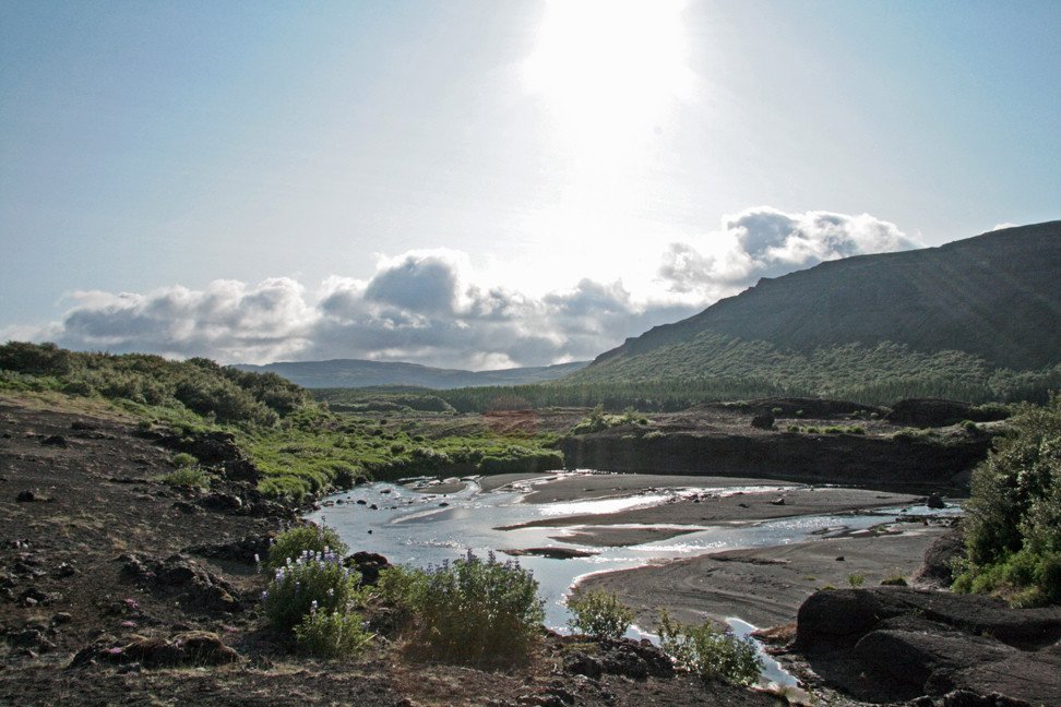 Á árbakknum í Þjórsárdal.