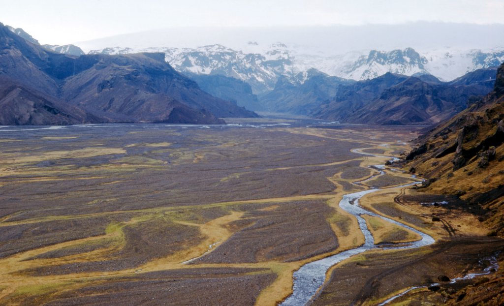 Austursýn frá Álfakirkju á Goðalandi 1963. Ljósmynd: Einar Þ. Guðjohnsen