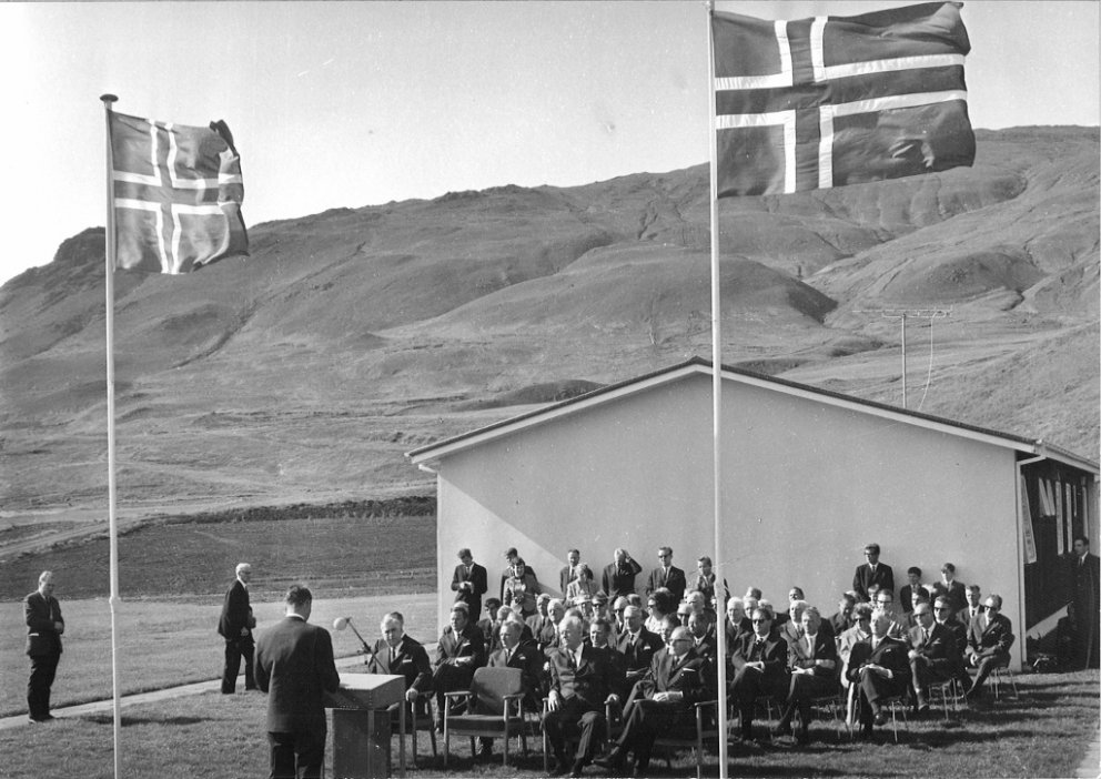 Við vígslu Rannsóknastöðvar skógræktar Mógilsá í ágústmánuði 1967.