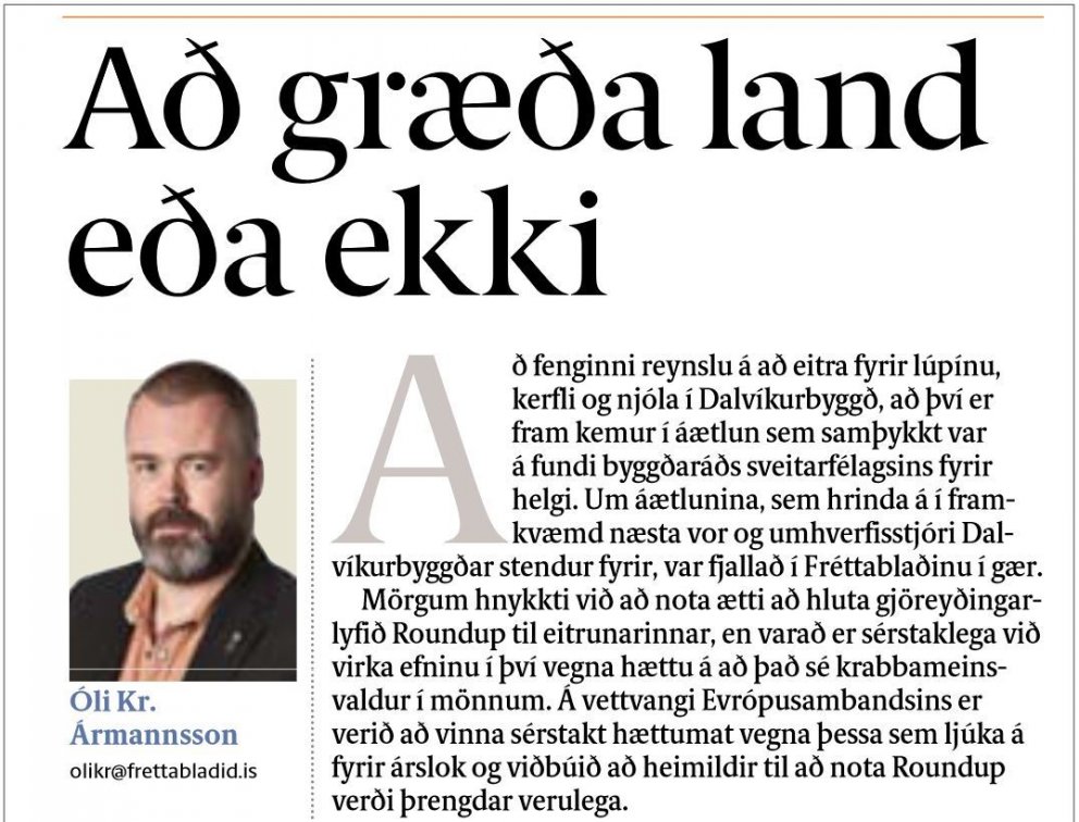 Að græða land eða ekki