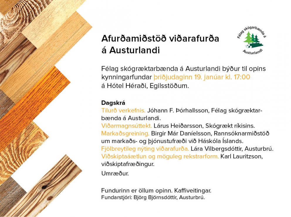 Áform um stofnun afurðarmiðstöðvar viðarafurða kynnt