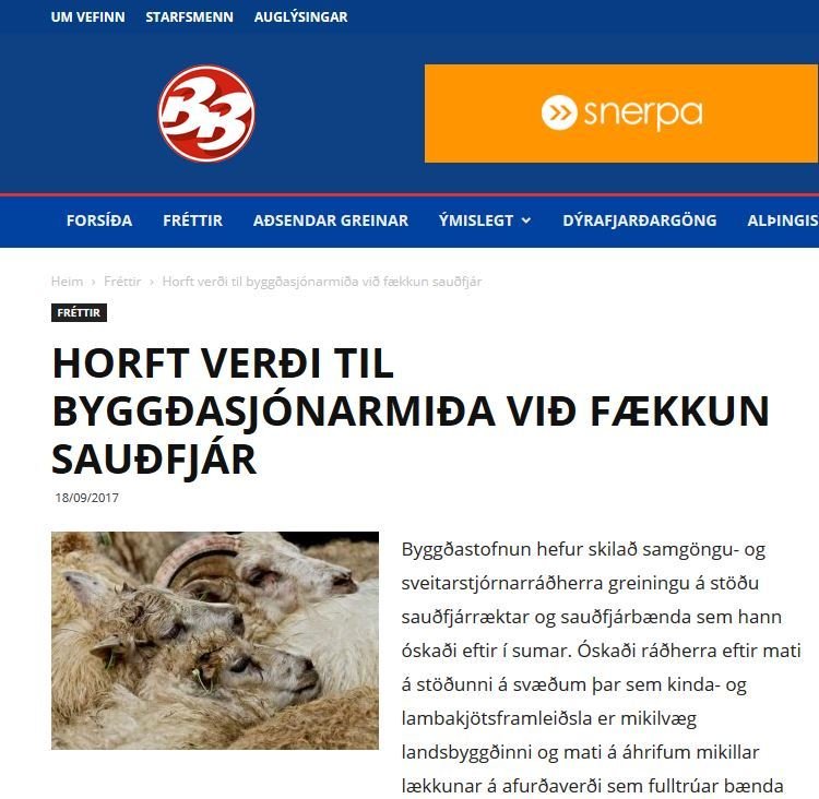 Byggðastofnun mælir með kolefnisjöfnunarverkefnum fyrir bændur