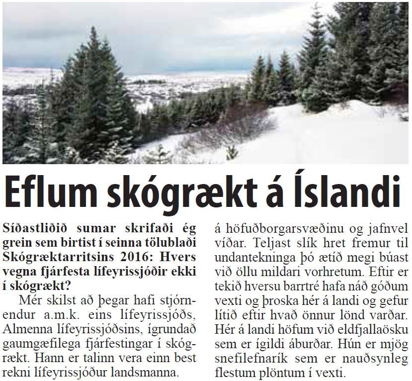 „Eflum skógrækt á Íslandi“