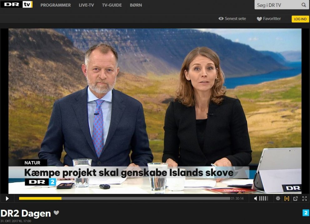 Stjórnendur síðdegisþáttarins Dagen á DR2, rás 2 danska sjónvarpsins, þau Henrik Lerche og Marie Yde…