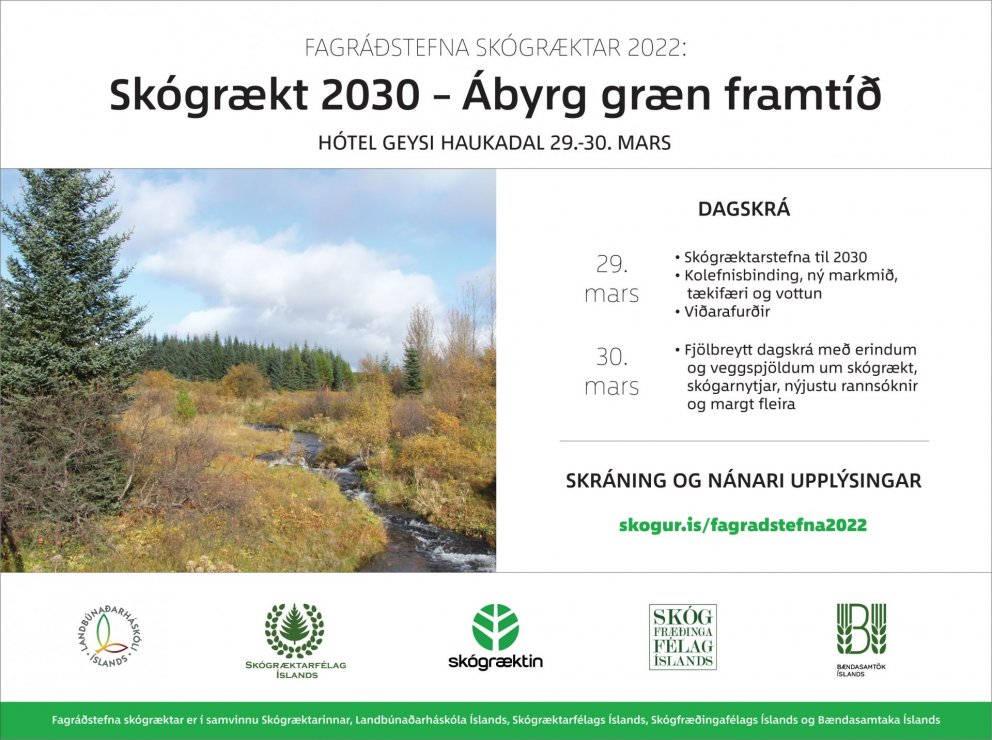 Fagráðstefna skógræktar – skráning og dagskrá