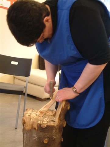 Tálgað í Borgarnesi