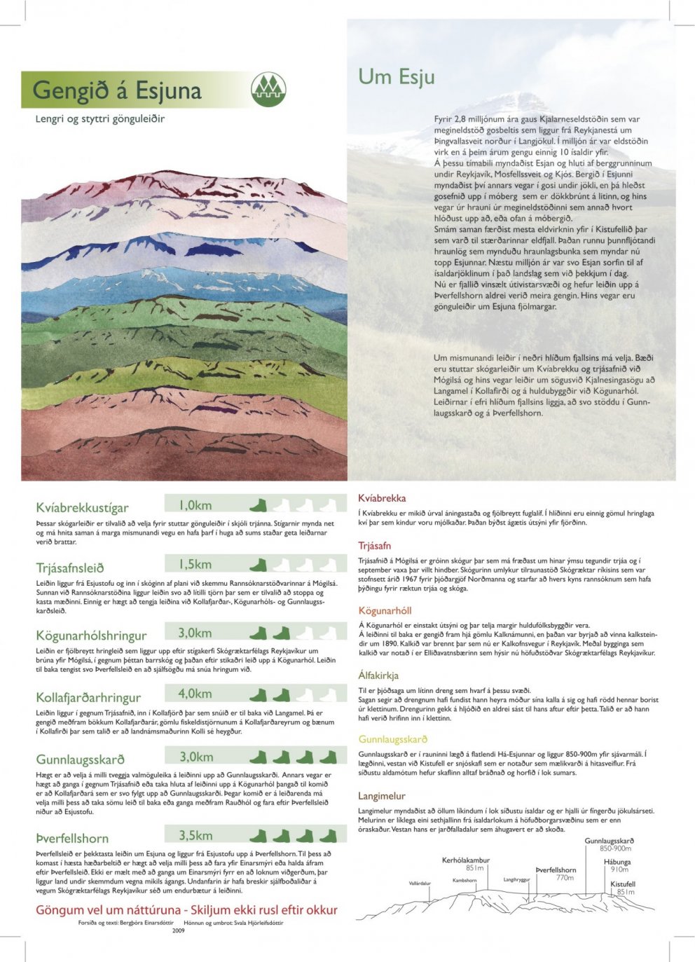 Leiðsögubæklingur um Esjuhlíðar