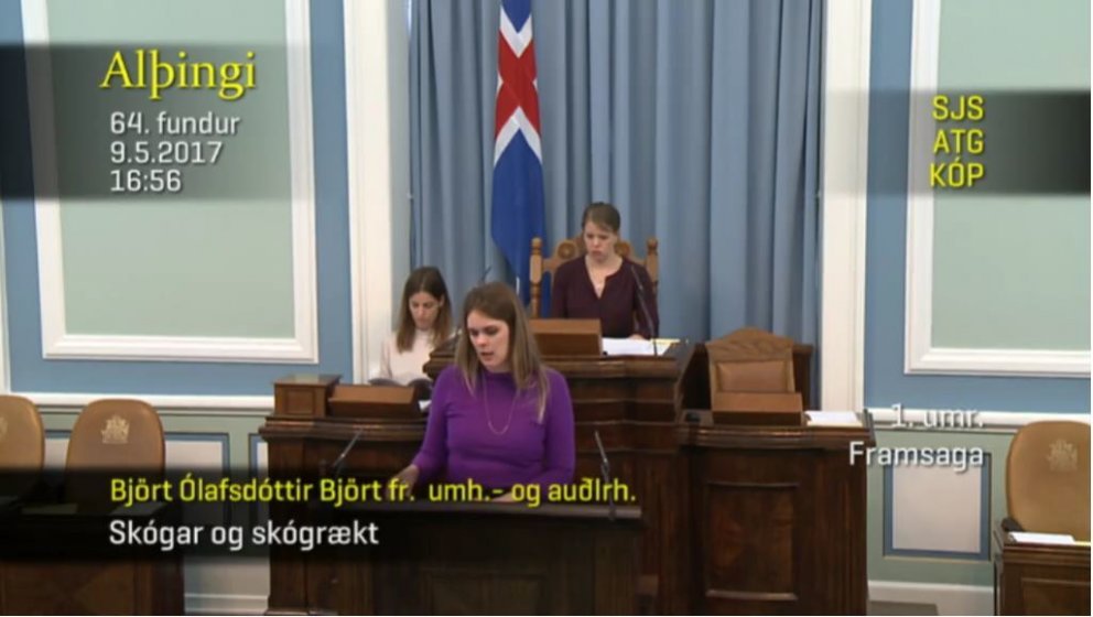 Björt Ólafsdóttir mælir fyrir frumvarpinu á Alþingi í gær.