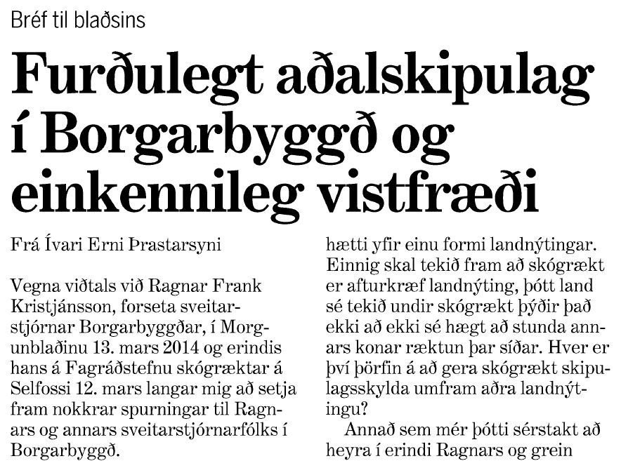 Er skógrækt verra form landnýtingar en önnur?