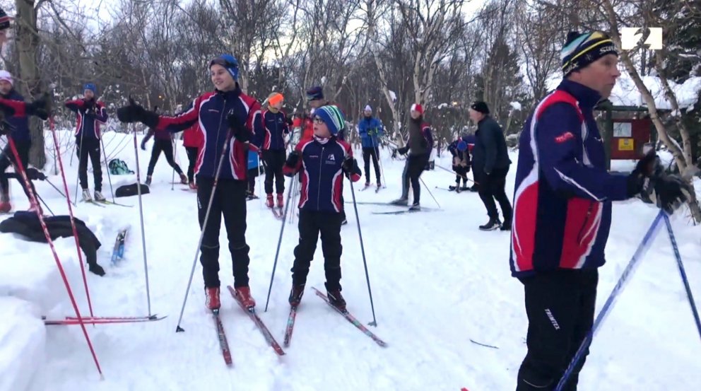 Úr Kjarnaskógi nú í vikunni. Skjámynd úr frétt Stöðvar 2
