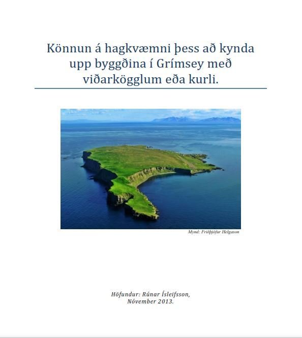 Forsíða skýrslu um kurlkyndistöð í Grímsey