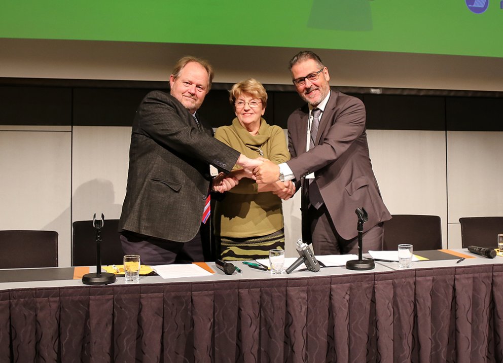 Þröstur Eysteinsson skógræktarstjóri, Sigrún Magnúsdóttir ráðherra og Árni Bragason landgræðslustjór…