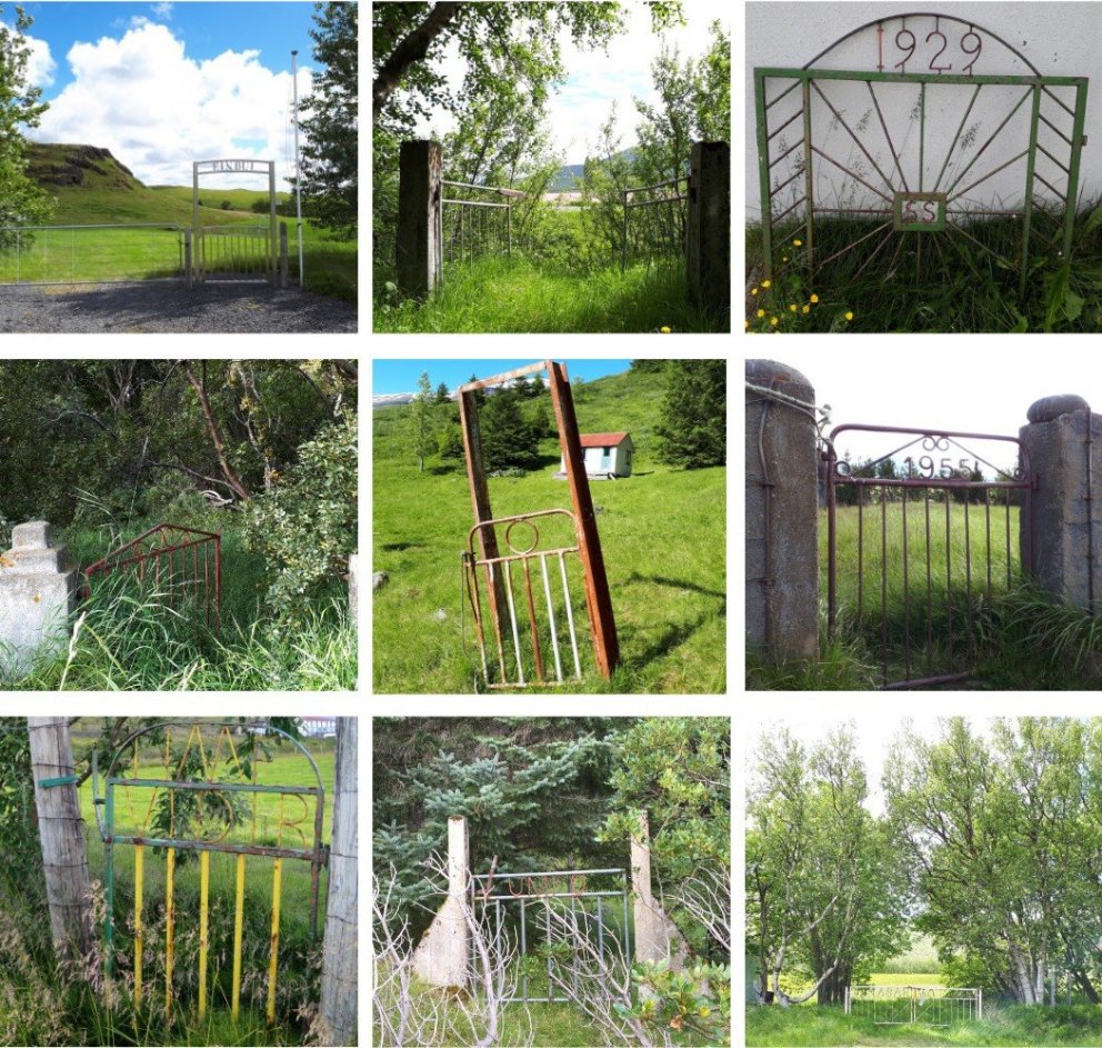 Myndir sem birtust í BS-ritgerð Sigríðar Hrefnu Pálsdóttur 2018 af hliðum í nokkrum skógarreitum ung…