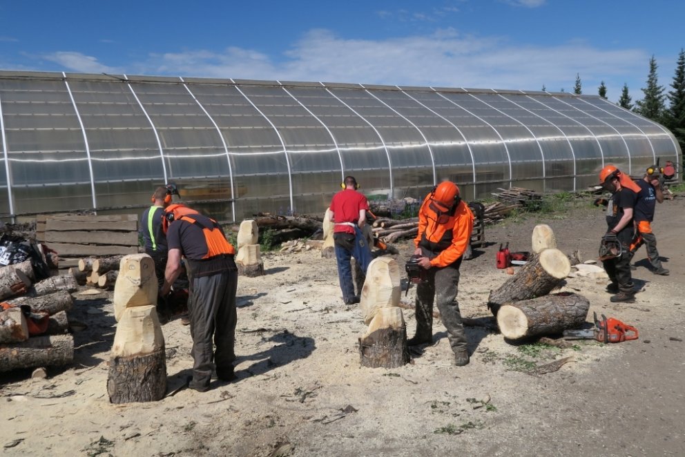 Norski keðjusagarlistamaðurinn Arne Askeland er meðal gesta Skógardagsins mikla að þessu sinni. Hér …