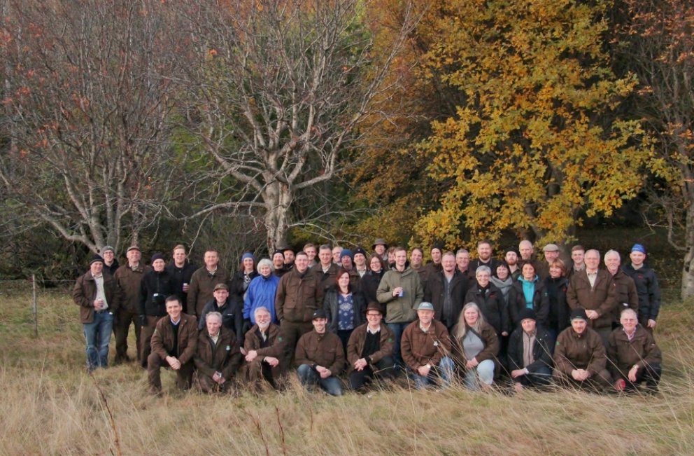Lunginn úr starfsmannahópi Skógræktar ríkisins haustið 2014 þegar haldinn var starfsmannafundur í Fl…