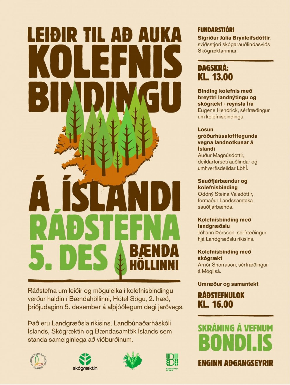 Ráðstefna um kolefnisbindingu 5. desember