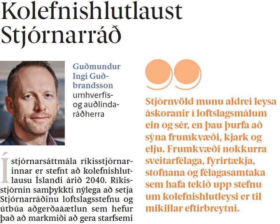 Kolefnshlutlaust stjórnarráð