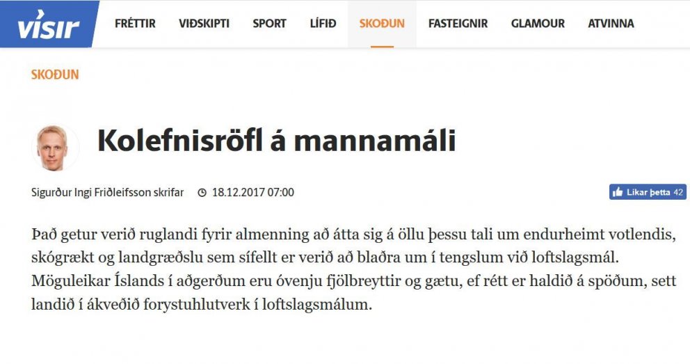 Kolefnisröfl á mannamáli