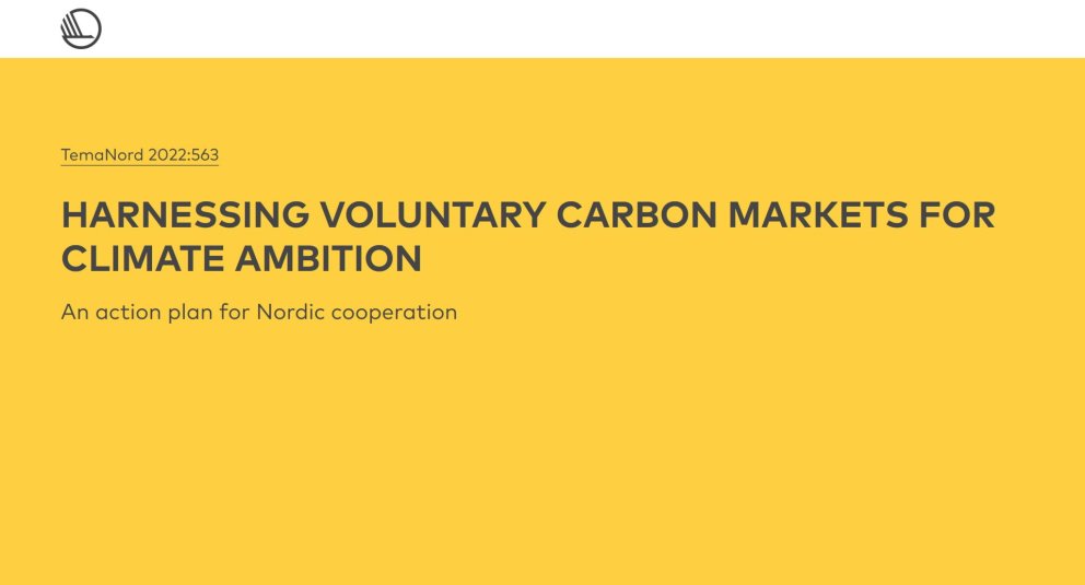 Norræn forskrift um vandaða starfshætti á valkvæða kolefnismarkaðnum