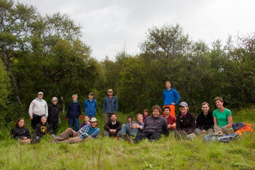 Hópur erlendra sjálfboðaliða sem starfaði að stígaviðhaldi í Þórsmörk og á Goðalandi sumarið 2013. S&hellip;