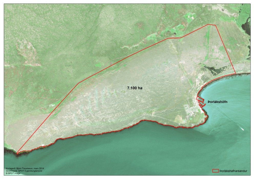 Landfræðilegt kort af Hafnarsandi. Kortagerð: Björn Traustason