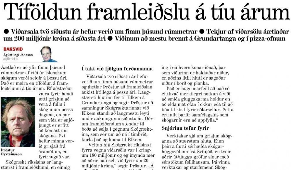 Tíföldun í framleiðslu á tíu árum