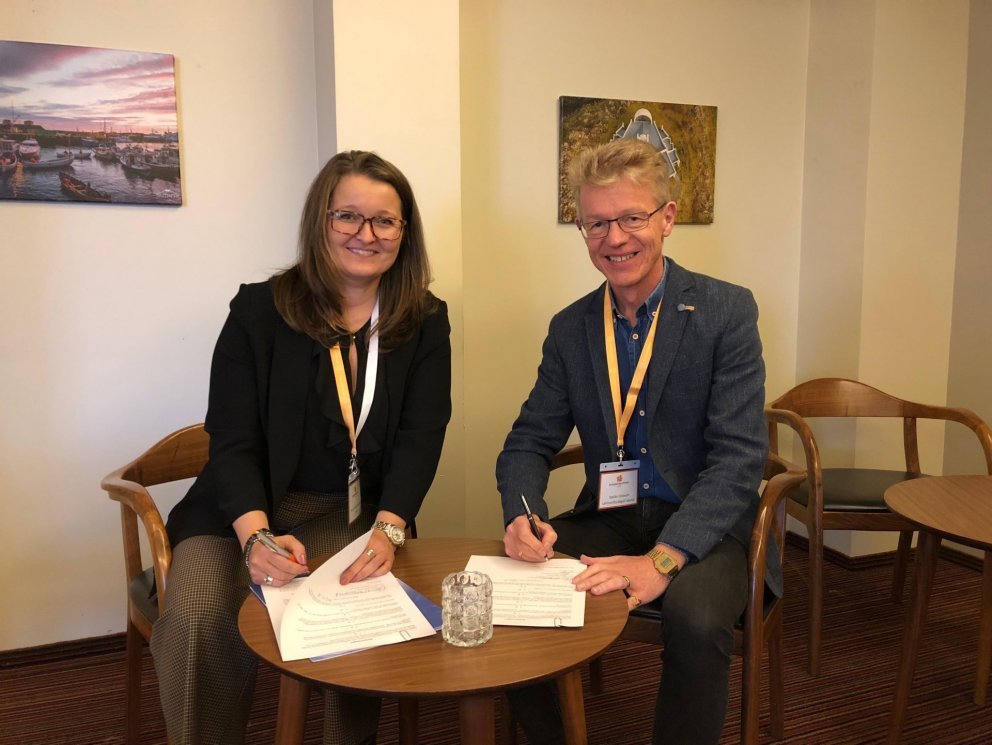 Stefán Gíslason hjá Umhverfisráðgjöf Íslands ehf. og Unnur Valborg Hilmarsdóttir, framkvæmdastjóri S…