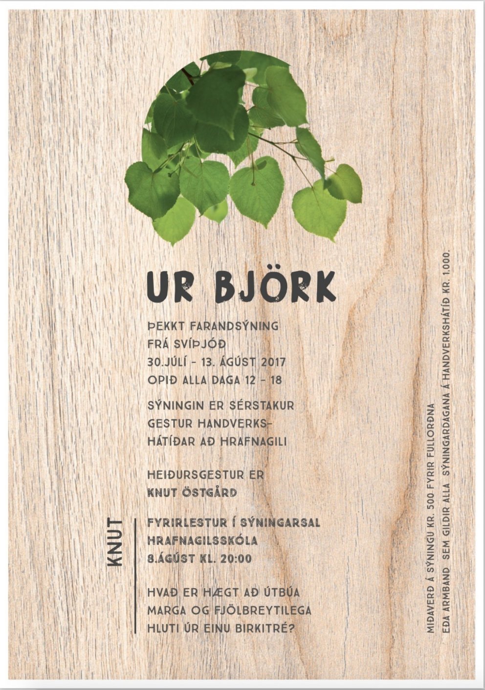 Tré þema Handverkshátíðar 2017