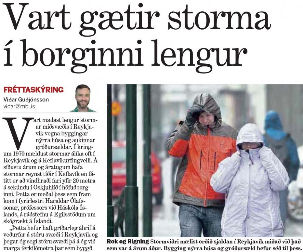 Skógur á stóran þátt í bættu veðri í höfuðborginni