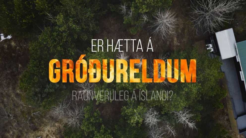 Upphafsmynd myndbandsins sem Húsnæðis- og mannvirkjastofnun hefur gefið út um varnir gegn gróðureldu…